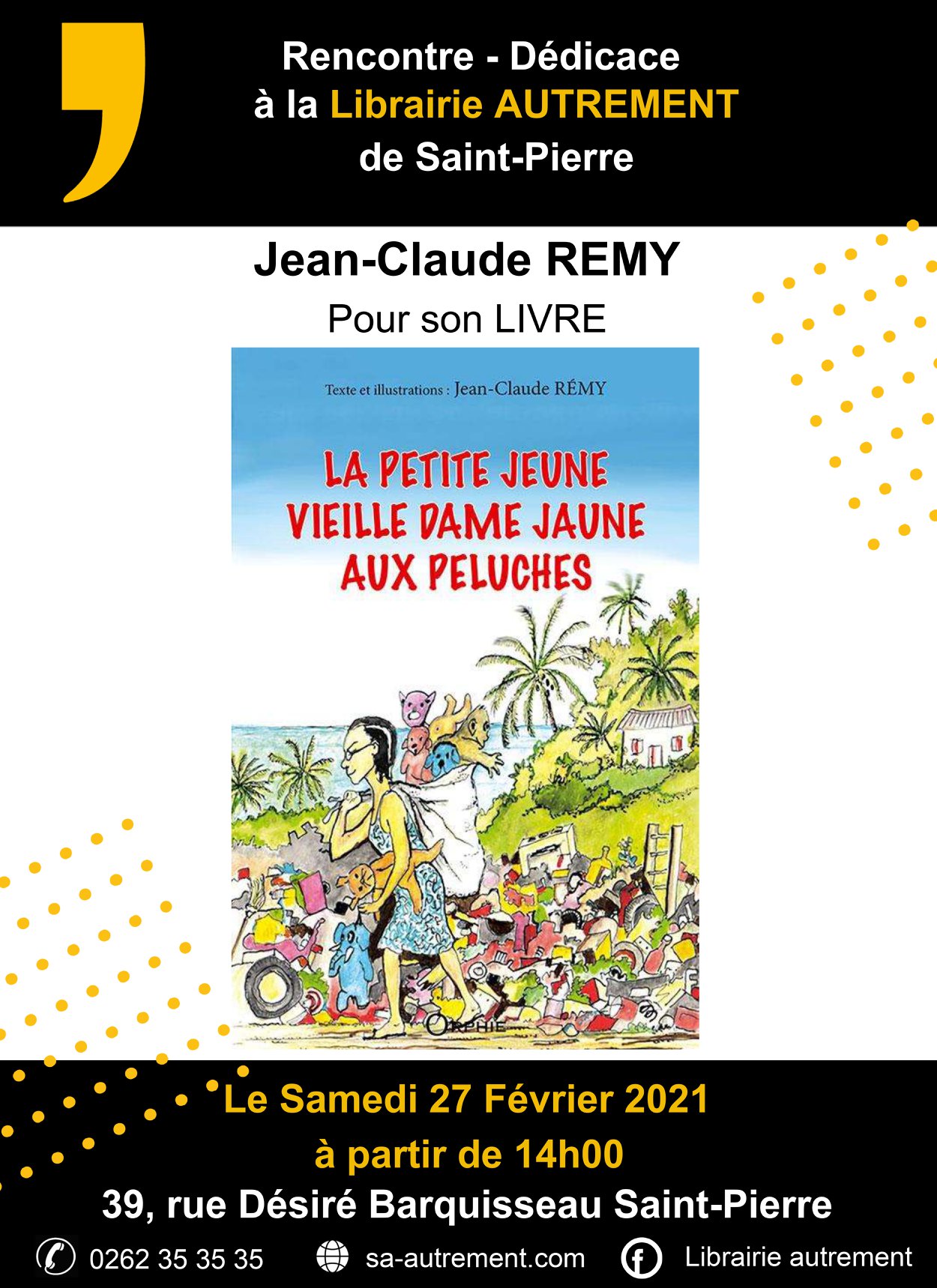 Dédicace de Jean-Claude Rémy - La Réunion des Livres